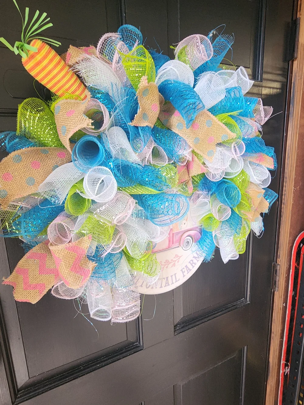 Colorful Spring Mesh Wreath with Pastel Accents
